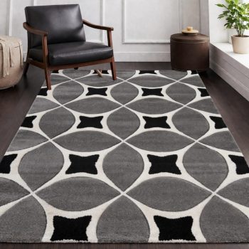 modern szőnyeg szürke abstrakt mintával nappaliba Venice 1207 160x220 cm