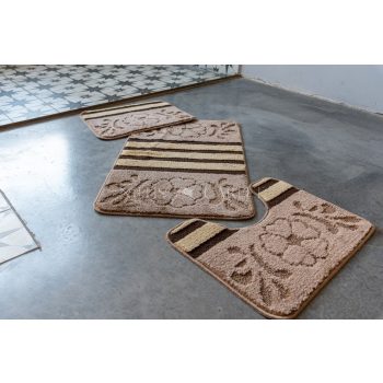 Fürdőszoba szőnyeg 3 részes Adonis bézs 50x80cm