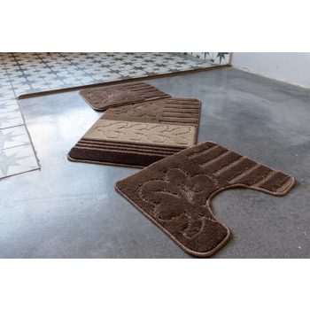 Fürdőszoba szőnyeg 3 részes Aralia barna 50x80cm