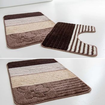 Fürdőszoba szőnyeg 3 részes Gloksinya bézs 50x80cm