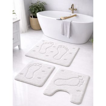 Fürdőszoba szőnyeg 3 részes Hil fehér talpas 50x80cm