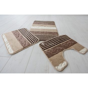 Fürdőszoba szőnyeg 3 részes Liniyatus bézs 50x80cm
