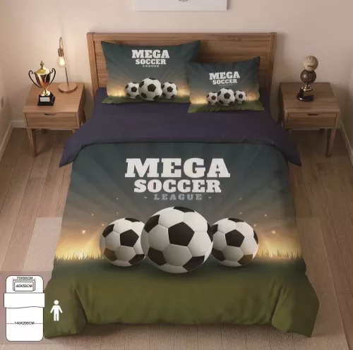 Ágyneműhuzat Zöld Mega Focis 3 részes