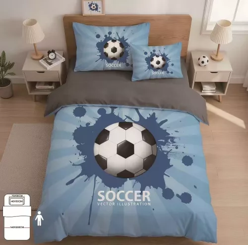 Ágyneműhuzat Kék Soccer Focis 3 részes