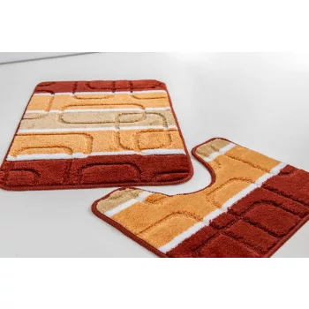 Fürdőszoba szőnyeg 2 részes Rectangle narancs 50x80cm