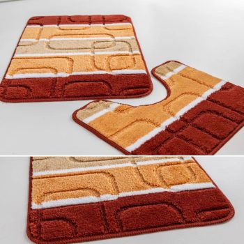 Fürdőszoba szőnyeg 3 részes Rectangle narancs 50x80cm