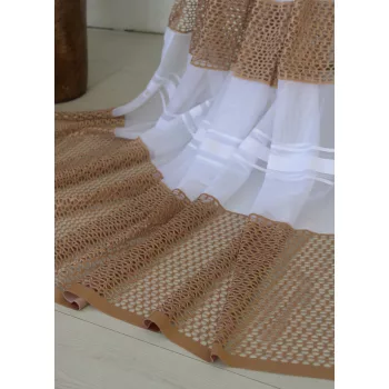 Kész függöny Freya fehér bézs minta 