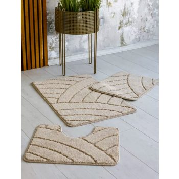 Fürdőszoba szőnyeg 3 részes Sahs bambusz bézs 50x80cm