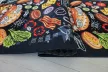 Konyhai szőnyeg Gordon 60x180cm Fekete Hamburgeres