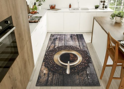 Konyhai szőnyeg Gordon 80x150cm Barna kávés szemcsés