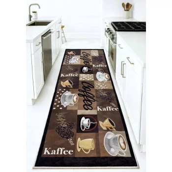 Konyhai szőnyeg Gusto 60x180cm Barna csészés kávés