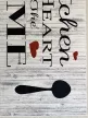 Konyhai szőnyeg Gusto 80x150cm Fehér-Fekete Szíves