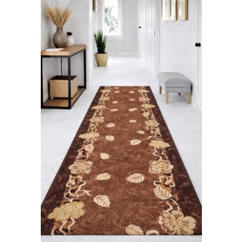 Futószőnyeg Gwendoline Virág minta Barna méteráru
