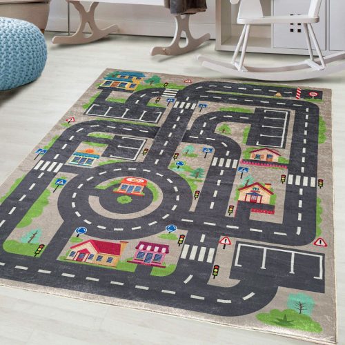 Gyerek szőnyeg Zenit Bézs autópályás 160x240cm