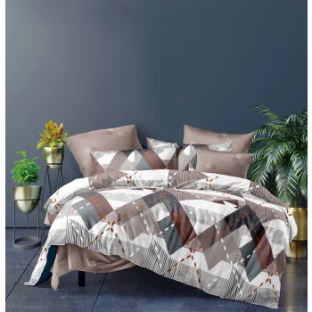 Agyneműhuzat Harvey szürke barna rombusz