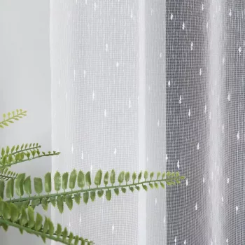   Függöny méteráru Fehér hópehely minta 290cm magas Fehér