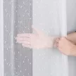Függöny méteráru Fehér hópehely minta 290cm magas Fehér