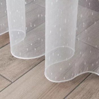   Kész függöny Lux fehér Hópehely minta 400x260cm Rúdra húzható