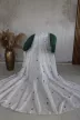 Kész függöny IMPERIAL Lux Törtfehér Szürke 3d karikás 300x180cm