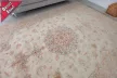 Kézi csomózású perzsa EXKLUZÍV selyem kontural Tebriz krémes puder szőnyeg 300x200cm
