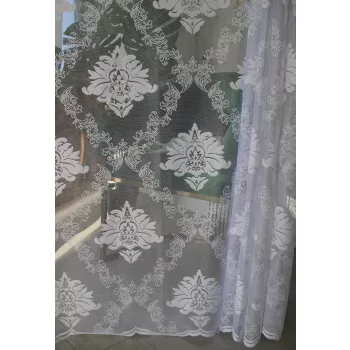 Kész függöny Jacquard fehér 21 Barok mintás