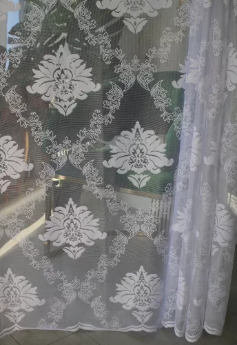 Kész függöny Jacquard fehér 21 Barok mintás