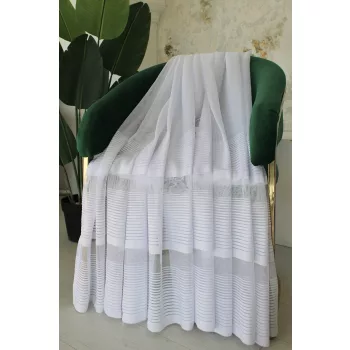 Kész függöny Jacquard fehér modern csíkos