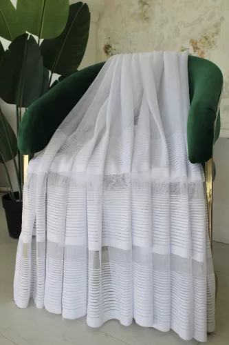 Kész függöny Jacquard fehér modern csíkos