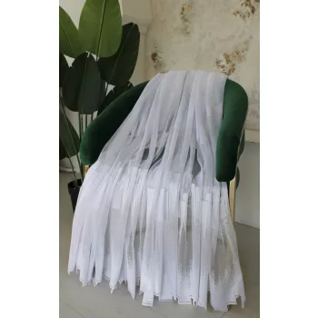 Kész függöny Jacquard fehér Parketta