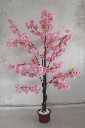 Műnövény Japán Cseresznyefa virág Rózsaszín 150cm magas  VÁZA NÉLKÜL