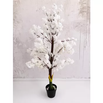   Műnövény Ayami Cseresznyefa Fehér 130-140cm magas Fekete Kaspóval