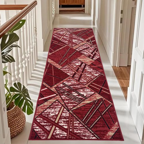 Futószőnyeg  Jenna moderm minta Szürke 80cm széles méteráru Piros