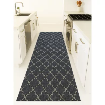 Konyhai szőnyeg Lux Mat 65x200cm  Morokko mintás Szürke