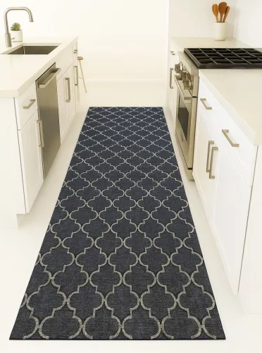 Konyhai szőnyeg Lux Mat 65x200cm  Morokko mintás Szürke