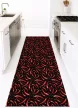 Konyhai szőnyeg Lux Mat 65x200cm Piros-Fekete Paprikás 