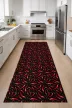 Konyhai szőnyeg Lux Mat 65x200cm Piros-Fekete Paprikás 
