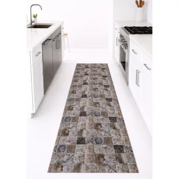 Konyhai szőnyeg Mat 65x200cm Patchwork Bézs