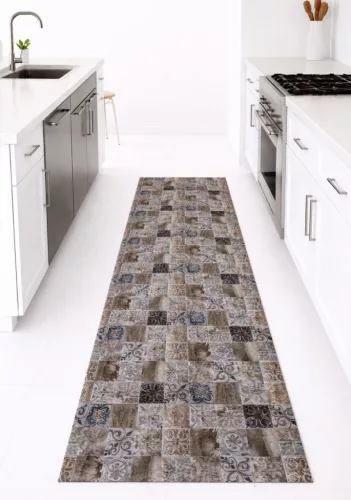 Konyhai szőnyeg Mat 65x200cm Patchwork Bézs