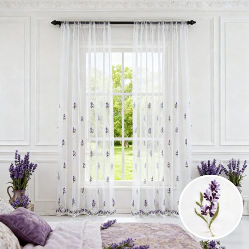 Kész függöny Voial Lila Masnis fényáteresztő 150x250cm