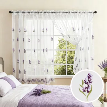 Kész függöny voile Lila Masnis fényáteresztő 400x180cm