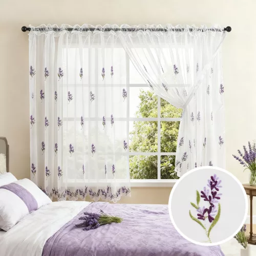 Kész függöny voile Lila Masnis fényáteresztő 400x180cm