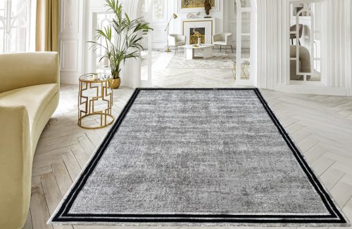 Modern szőnyeg Marble 352 (Black) 80x150cm Szürke-Fekete