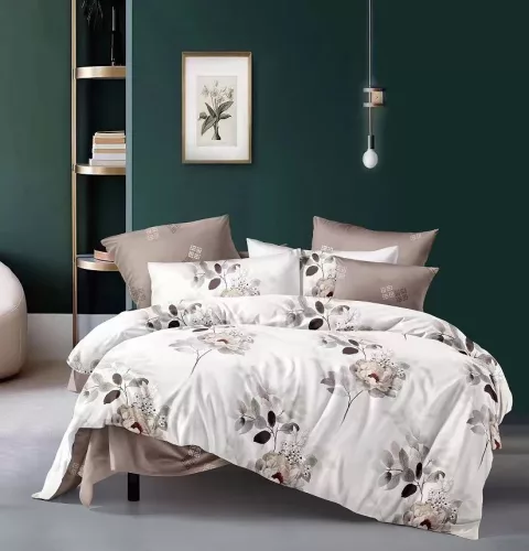 Ágyneműhuzat PUHA Mikro Plüss  fehér nagy virágos 3 részes