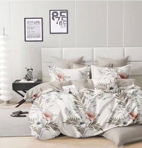 Ágyneműhuzat PUHA Mikro Plüss barack pálma virágos 7 részes