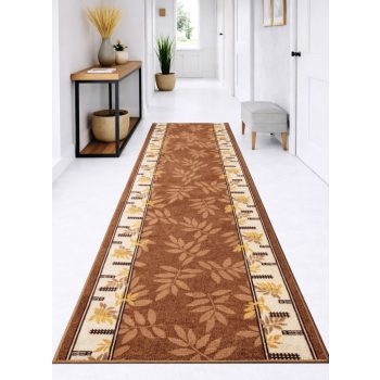   Futószőnyeg Nancy Levél minta 80cm széles méteráru Barna 