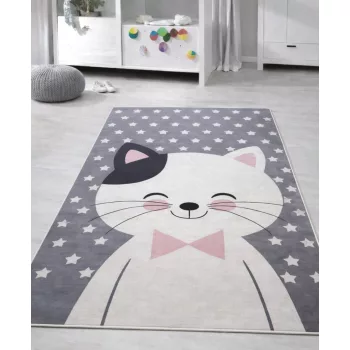 Gyerek szőnyeg Narnia Szürke Cicás 80x150cm