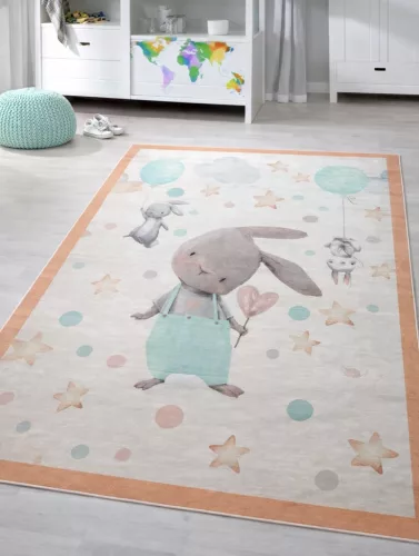 Gyerek szőnyeg Narnia Türkiz zöld Nyuszis 100x200cm