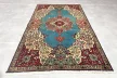 Kézi csomózású perzsa Tabriz Türkiz-kékes szőnyeg 245x150cm