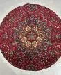 Kézi csomózású perzsa Tabriz Bordós Kékes szőnyeg  Kerek 140x140cm