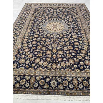   Kézi csomózású perzsa Ardakan Kékes -Arany szőnyeg 390x290cm